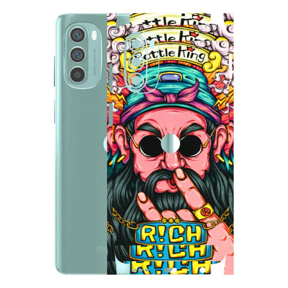 Motorola Phone Skins (All Models) - Battle King Dude Face - 3D Embossed Finish (L-178) Motorola G62 5G -
