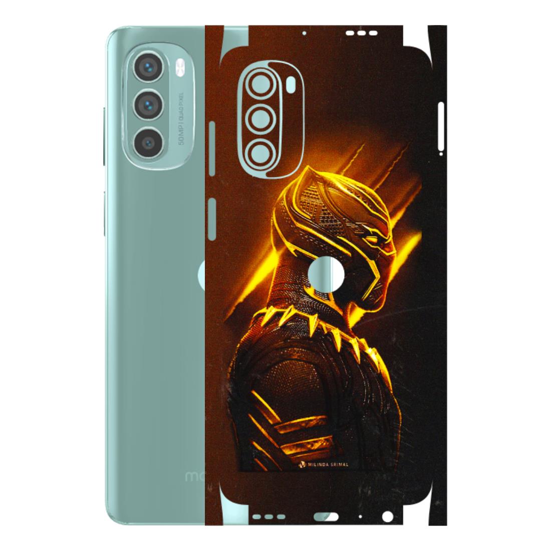 Motorola Phone Skins (All Models) - Gold Black Panther - 3D Embossed Finish (L-181) Motorola G62 5G -