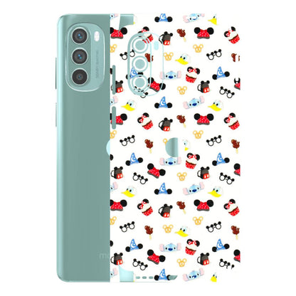 Motorola Phone Skins (All Models) - Minnie Mouse & Donald Doodles s - 3D Embossed Finish (L-194) Motorola G62 5G -