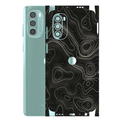 Motorola Phone Skins (All Models) - Black Swirl - 3D Embossed Finish (L-196) Motorola G62 5G -