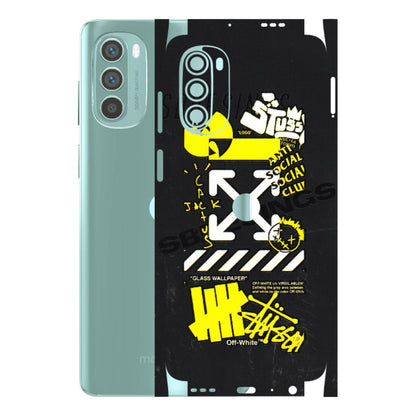 Motorola Phone Skins (All Models) - Anti Social Graffiti - 3D Embossed Finish (L-198) Motorola G62 5G -