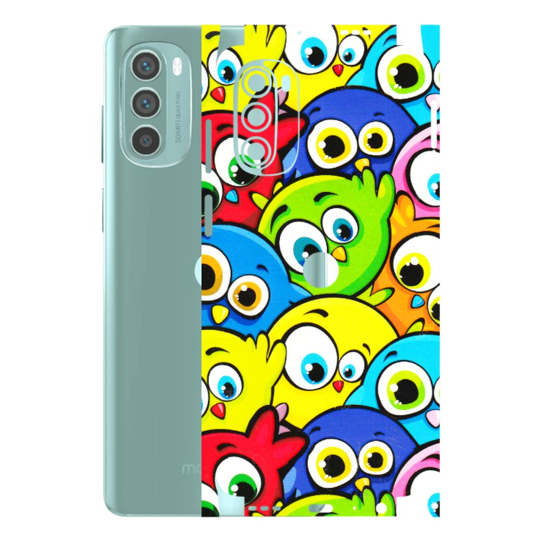 Motorola Phone Skins (All Models) - Cute Fluffy Birds - 3D Embossed Finish (L-213) Motorola G62 5G -
