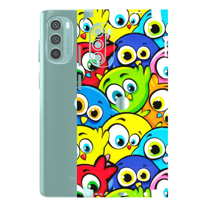 Motorola Phone Skins (All Models) - Cute Fluffy Birds - 3D Embossed Finish (L-213) Motorola G62 5G -