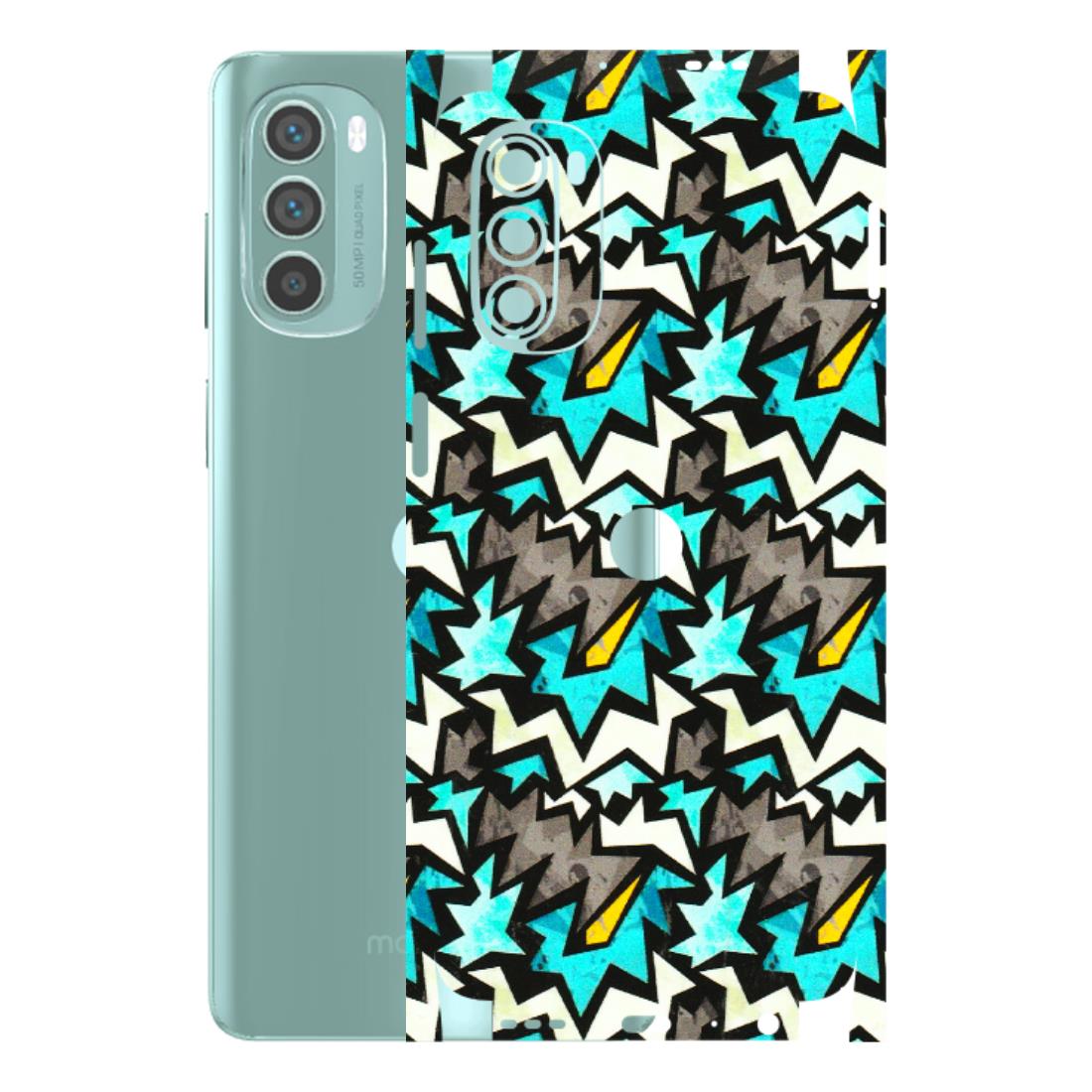 Motorola Phone Skins (All Models) - Funky Zig Zag - 3D Embossed Finish (L-223) Motorola G62 5G -
