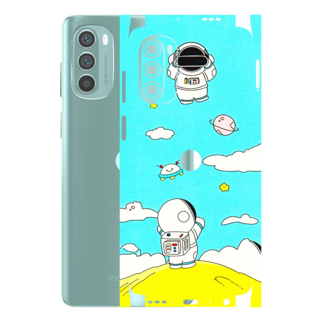 Motorola Phone Skins (All Models) - Blue Skies Astro Float - 3D Embossed Finish (L-230) Motorola G62 5G -