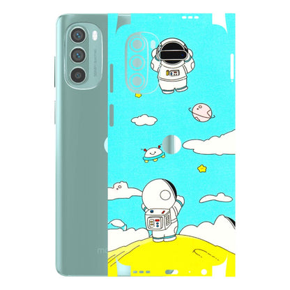 Motorola Phone Skins (All Models) - Blue Skies Astro Float - 3D Embossed Finish (L-230) Motorola G62 5G -