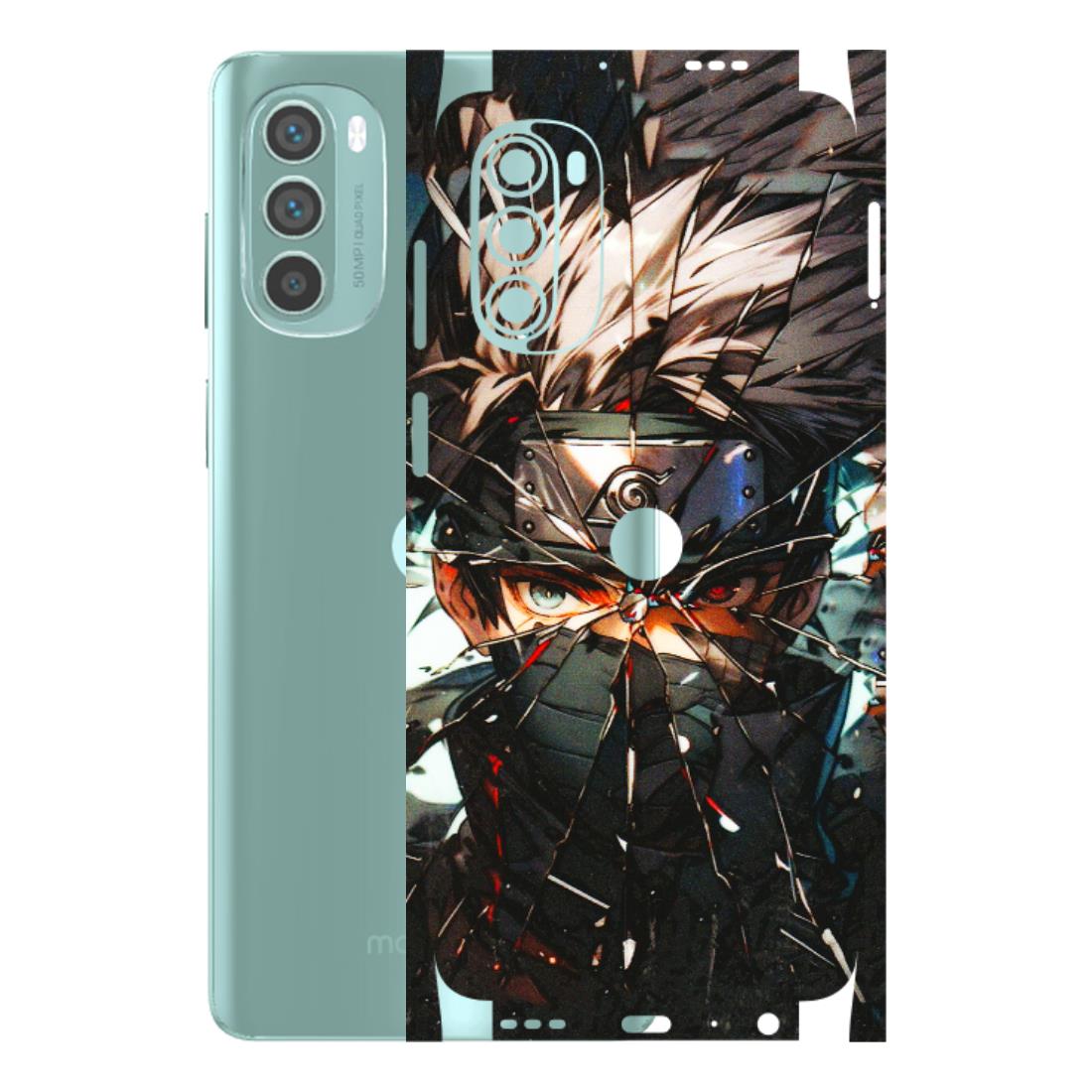 Motorola Phone Skins (All Models) - Kakashi Shattered Glass Effect - 3D Embossed Finish (L-237) Motorola G62 5G -