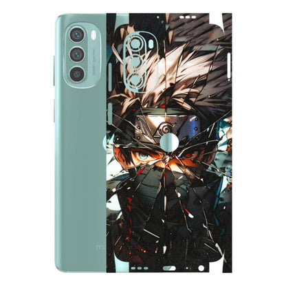 Motorola Phone Skins (All Models) - Kakashi Shattered Glass Effect - 3D Embossed Finish (L-237) Motorola G62 5G -