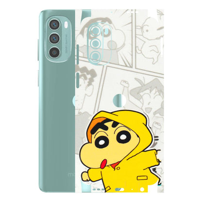 Motorola Phone Skins (All Models) - Yellow Shinchan Comic - 3D Embossed Finish (L-246) Motorola G62 5G -