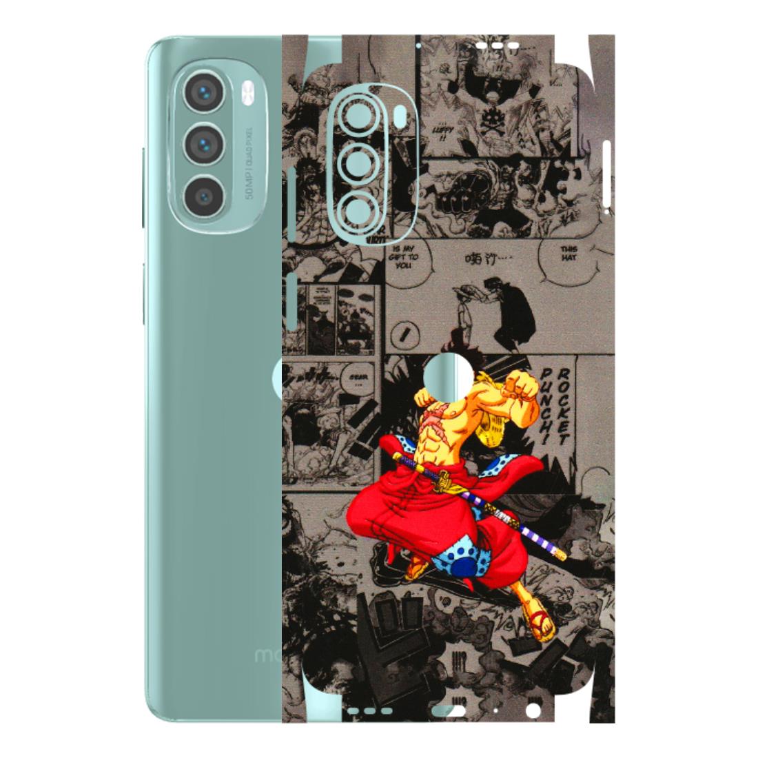Motorola Phone Skins (All Models) - One Piece Rocket Punch Manga - 3D Embossed Finish (L-25) Motorola G62 5G -