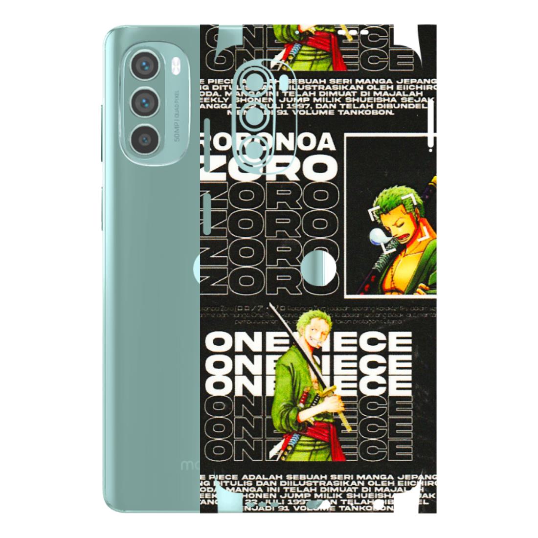 Motorola Phone Skins (All Models) - One Piece Zoro - 3D Embossed Finish (L-250) Motorola G62 5G -