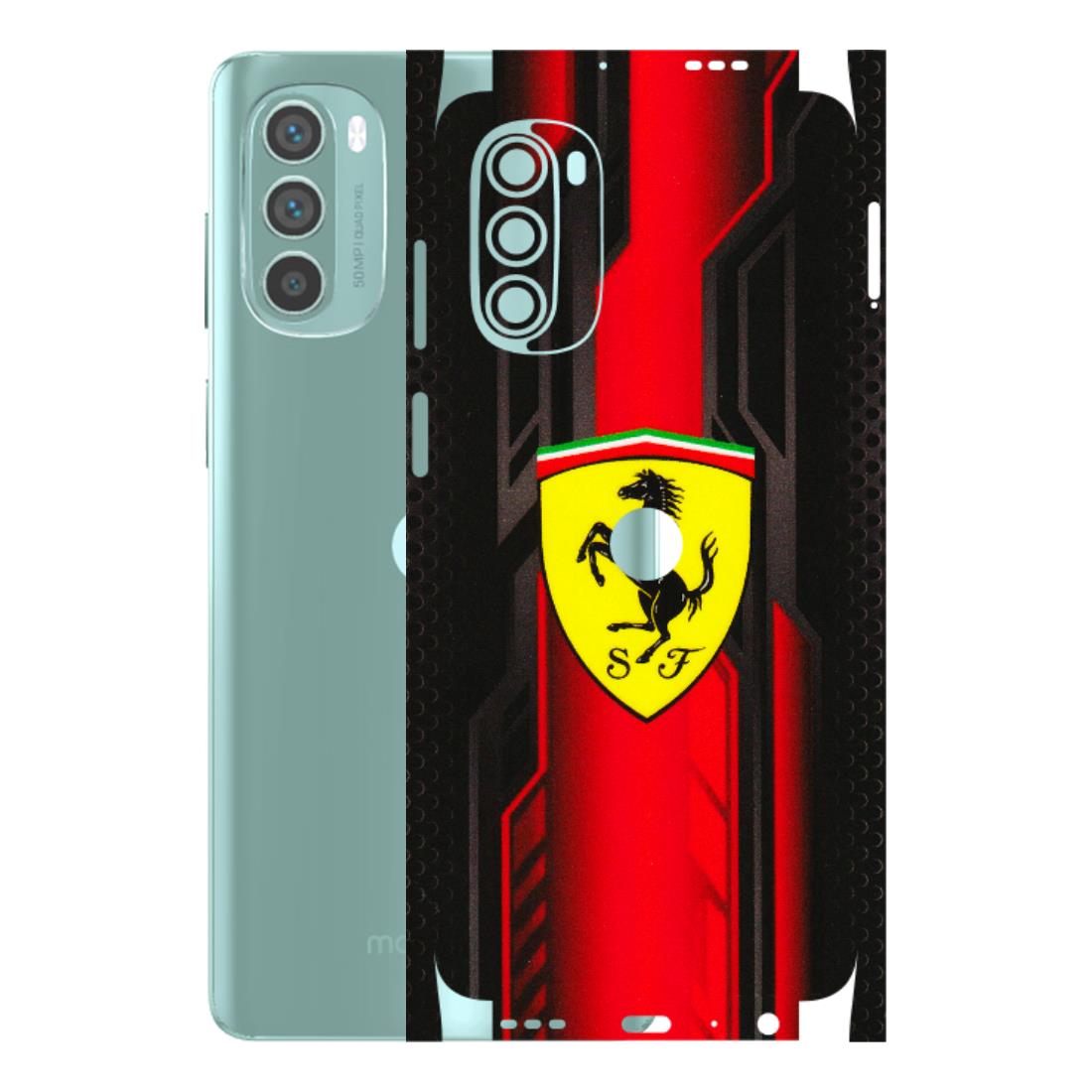 Motorola Phone Skins (All Models) - Black Ferrari Logo - 3D Embossed Finish (L-253) Motorola G62 5G -