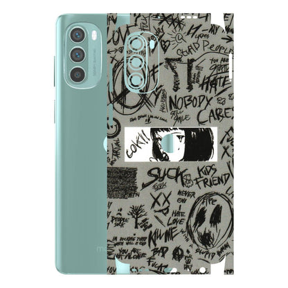 Motorola Phone Skins (All Models) - Never Have Love Anime - 3D Embossed Finish (L-260) Motorola G62 5G -