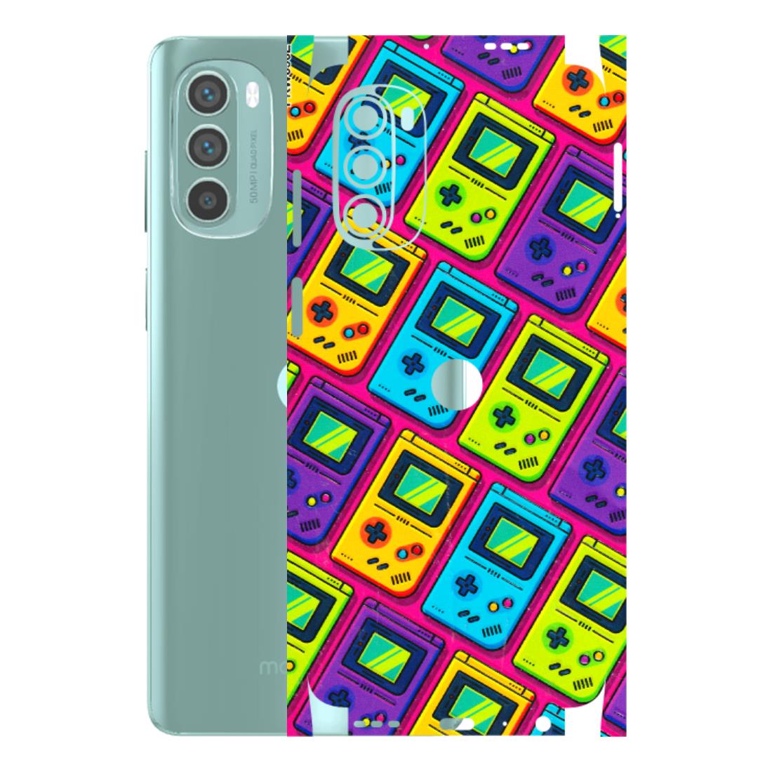Motorola Phone Skins (All Models) - Gameboy Colourful - 3D Embossed Finish (L-266) Motorola G62 5G -