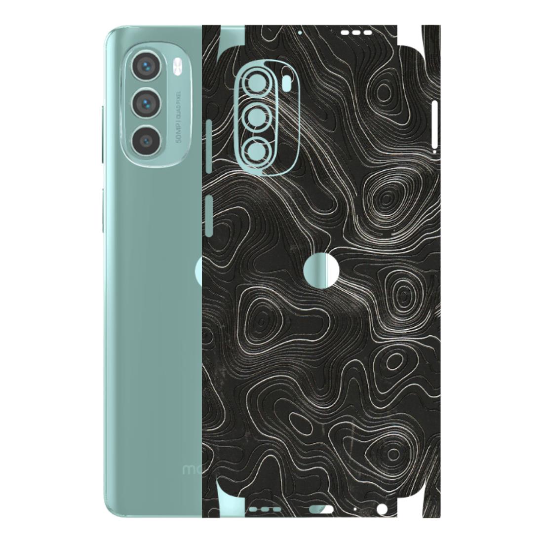 Motorola Phone Skins (All Models) - Abstract White Line Map - 3D Embossed Finish (L-269) Motorola G62 5G -