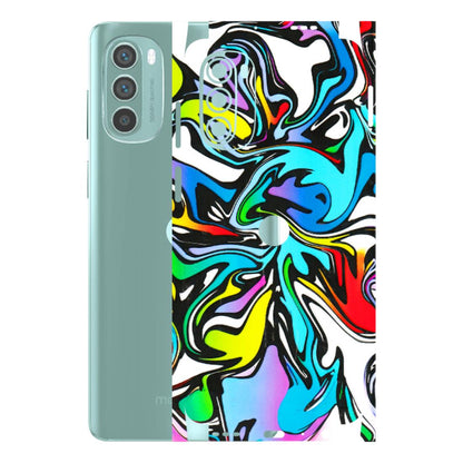 Motorola Phone Skins (All Models) - Abstract Colour Paints - 3D Embossed Finish (L-271) Motorola G62 5G -