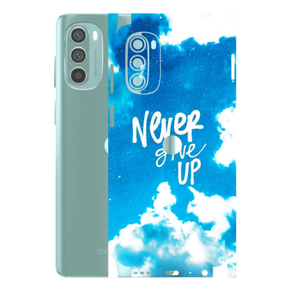 Motorola Phone Skins (All Models) - Never Give Up - 3D Embossed Finish (L-279) Motorola G62 5G -
