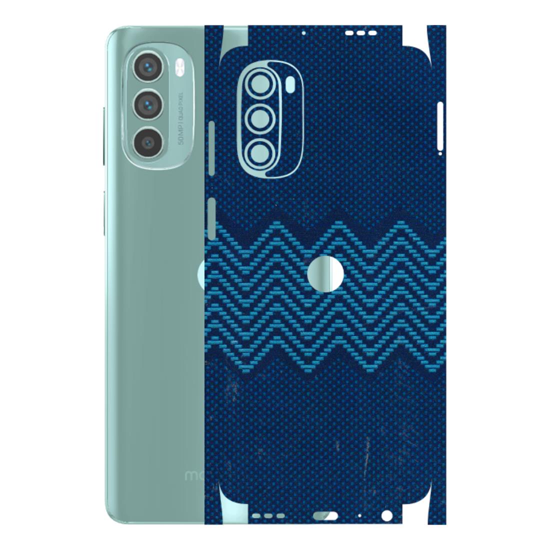 Motorola Phone Skins (All Models) - Blue Sober Waves - 3D Embossed Finish (L-306) Motorola G62 5G -