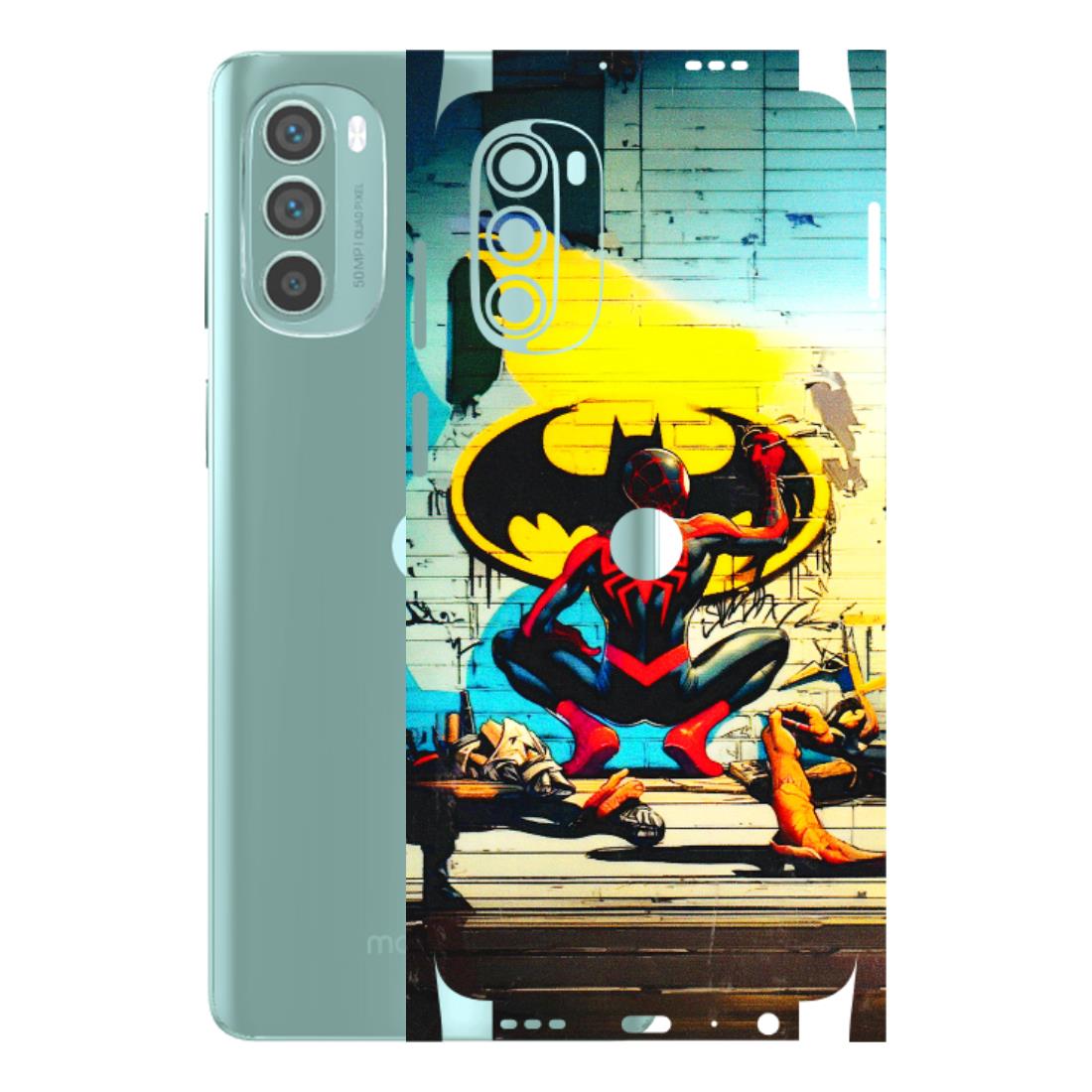 Motorola Phone Skins (All Models) - New Spiderman Bat Logo - 3D Embossed Finish (L-309) Motorola G62 5G -
