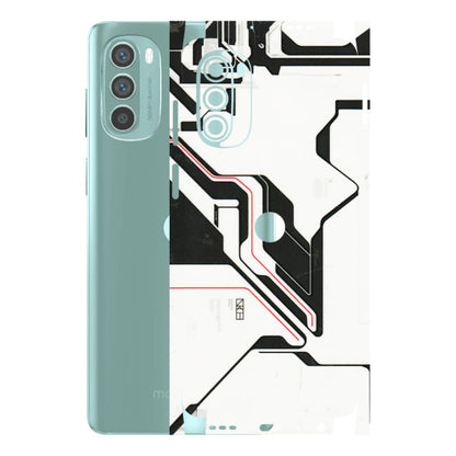 Motorola Phone Skins (All Models) - White Techy Logo - 3D Embossed Finish (L-312) Motorola G62 5G -