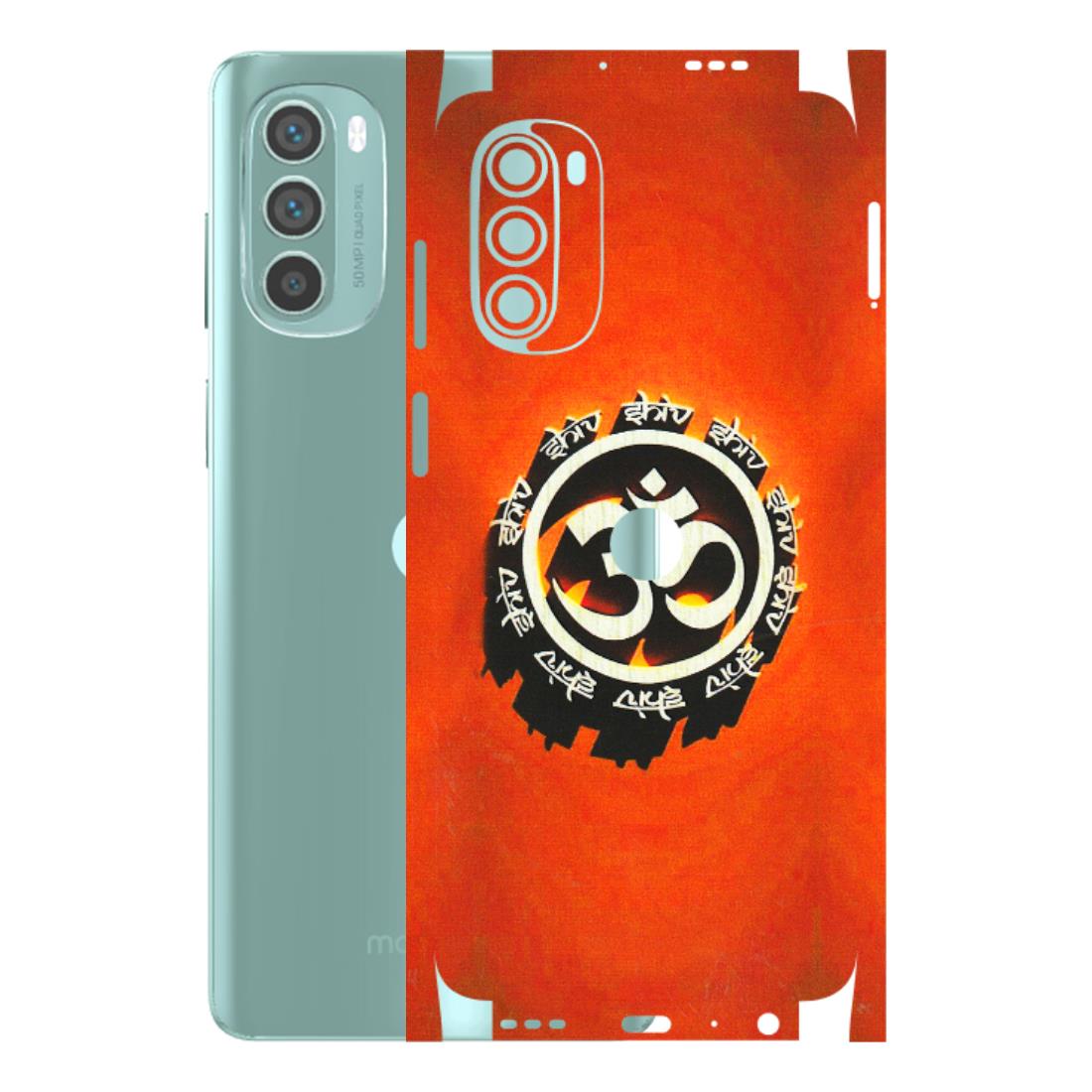 Motorola Phone Skins (All Models) - Aum Shiv Orange - 3D Embossed Finish (L-32) Motorola G62 5G -