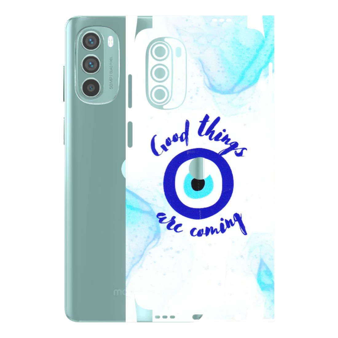 Motorola Phone Skins (All Models) - Evil Eye Good Things Are Coming - 3D Embossed Finish (L-322) Motorola G62 5G -