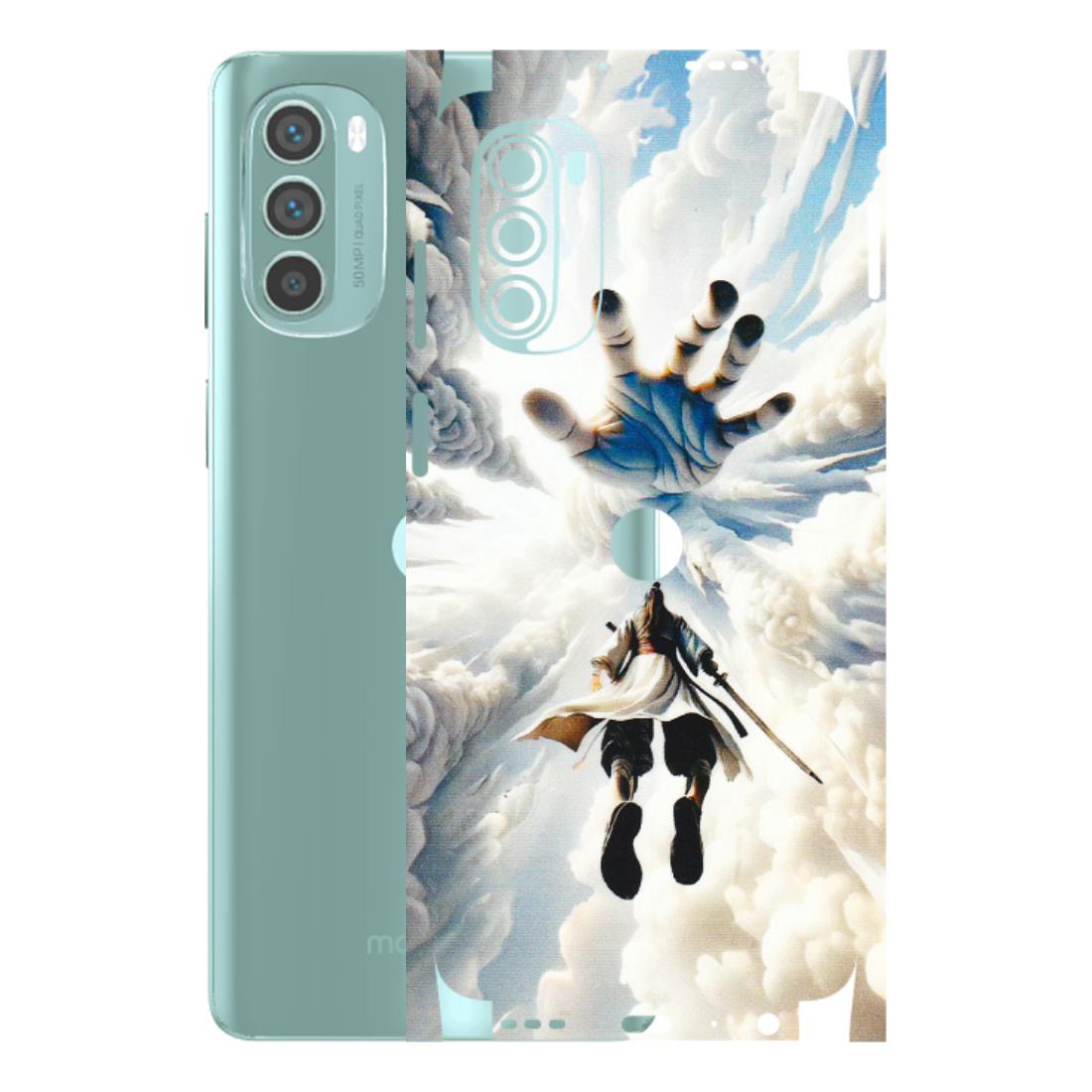 Motorola Phone Skins (All Models) - Big Hand With Monkey King - 3D Embossed Finish (L-323) Motorola G62 5G -