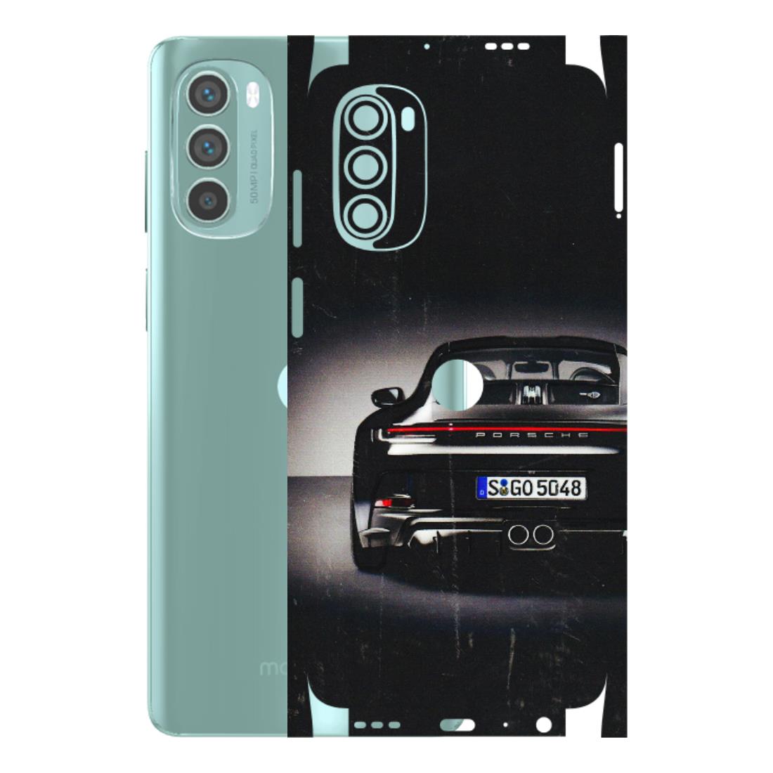 Motorola Phone Skins (All Models) - New Black Porsche GT3 - 3D Embossed Finish (L-327) Motorola G62 5G -