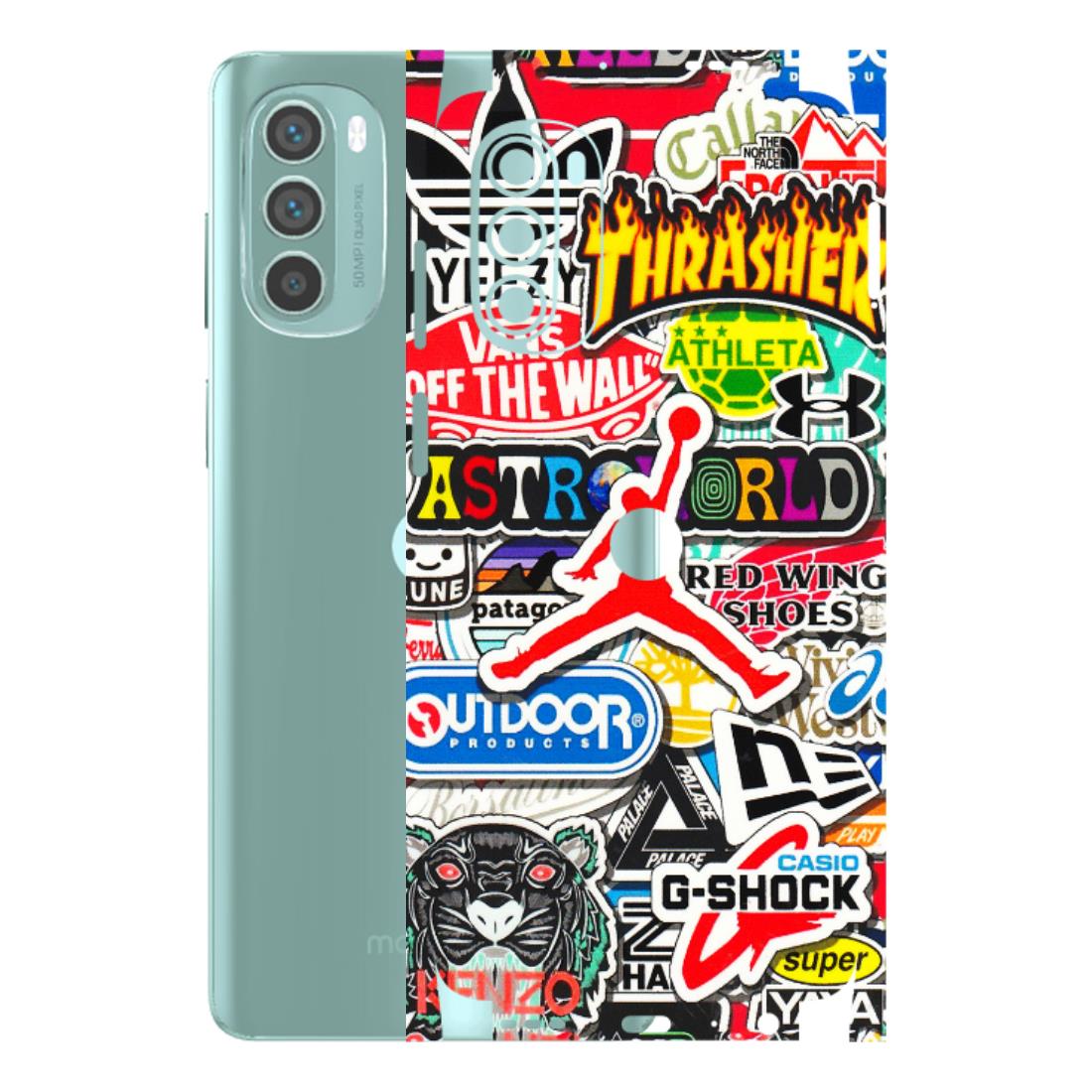 Motorola Phone Skins (All Models) - Multi Brands Sticker Graffiti - 3D Embossed Finish (L-37) Motorola G62 5G -