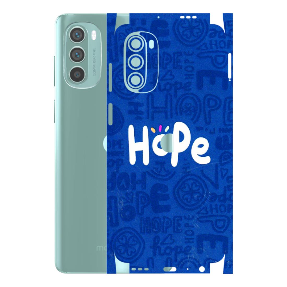 Motorola Phone Skins (All Models) - Hope Doodles Blue - 3D Embossed Finish (L-43) Motorola G62 5G -