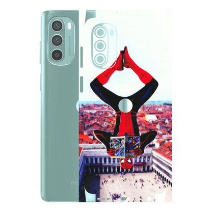 Motorola Phone Skins (All Models) - Spiderman Hanging - 3D Embossed Finish (L-53) Motorola G62 5G -