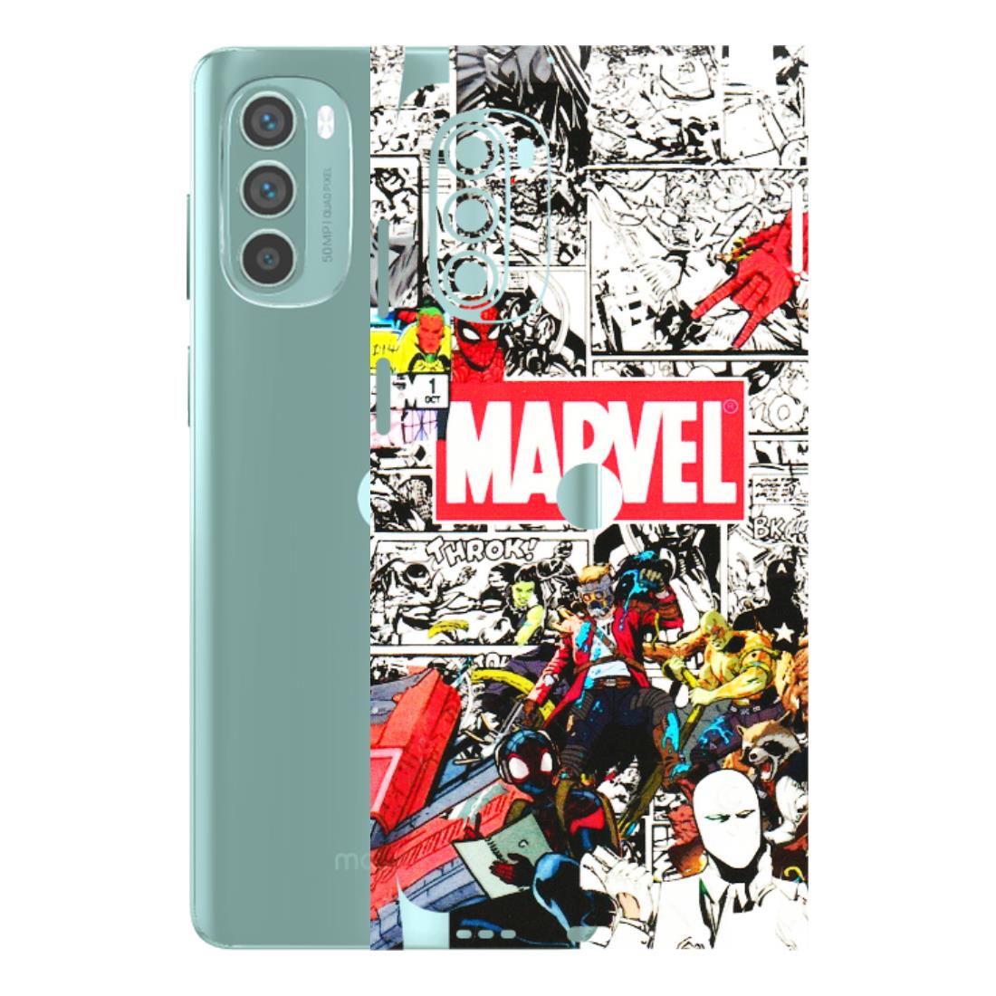 Motorola Phone Skins (All Models) - Marvel Colorful Comic - 3D Embossed Finish (L-64) Motorola G62 5G -