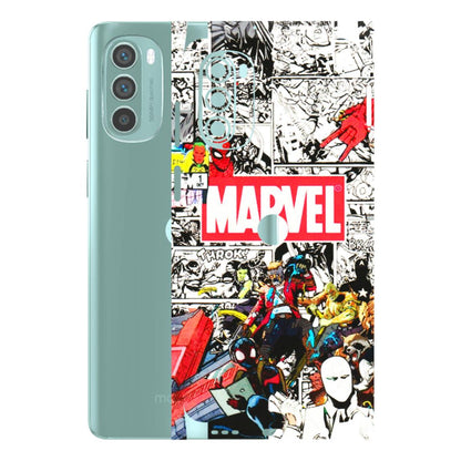 Motorola Phone Skins (All Models) - Marvel Colorful Comic - 3D Embossed Finish (L-64) Motorola G62 5G -