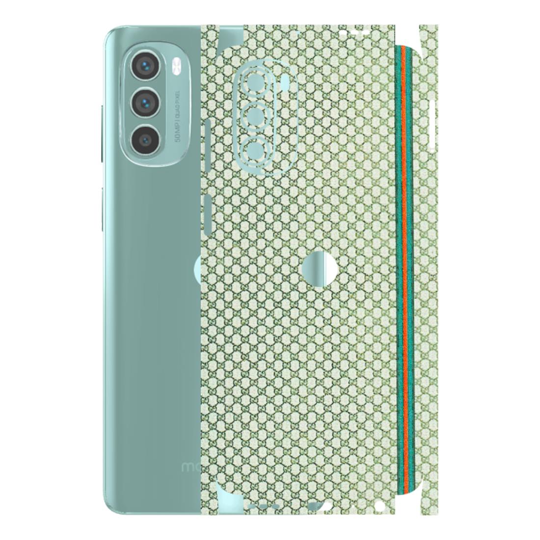 Motorola Phone Skins (All Models) - Gucci Fabric Pattern - 3D Embossed Finish (L-73) Motorola G62 5G -
