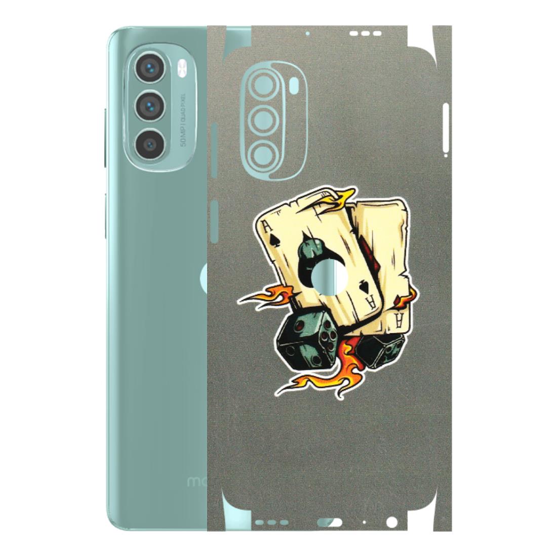 Motorola Phone Skins (All Models) - Grey Cards Of Ace - 3D Embossed Finish (L-77) Motorola G62 5G -