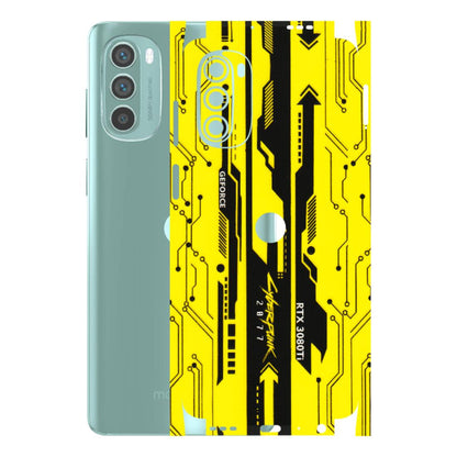 Motorola Phone Skins (All Models) - Yellow Cyberpunk - 3D Embossed Finish (L-93) Motorola G62 5G -