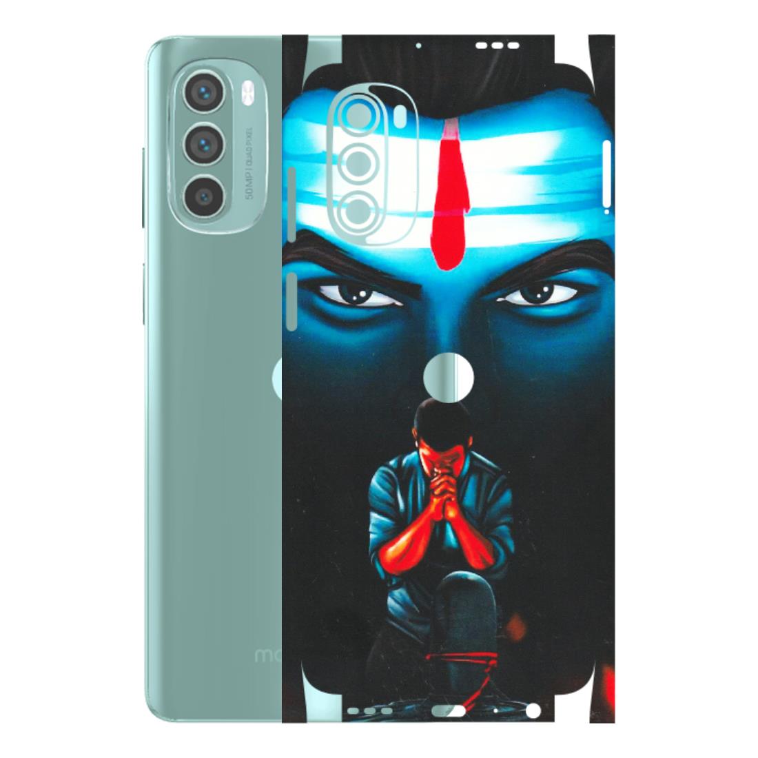 Motorola Phone Skins (All Models) - Mahakal Bhakt - Matte Finish (M-112) Motorola G62 5G -