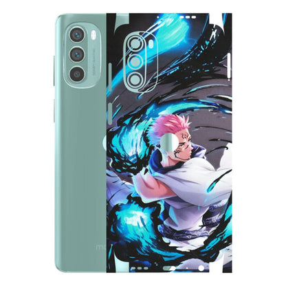 Motorola Phone Skins (All Models) - New Jujutsu Kaisen Grey Blue Anime - Matte Finish (M-127) Motorola G62 5G -