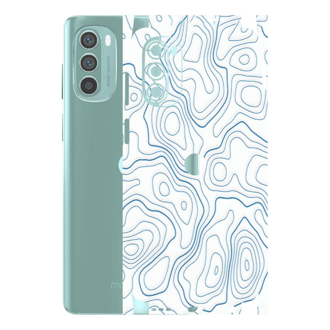 Motorola Phone Skins (All Models) - Blue And White Swirls - Matte Finish (M-139) Motorola G62 5G -