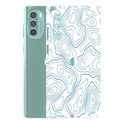 Motorola Phone Skins (All Models) - Blue And White Swirls - Matte Finish (M-139) Motorola G62 5G -