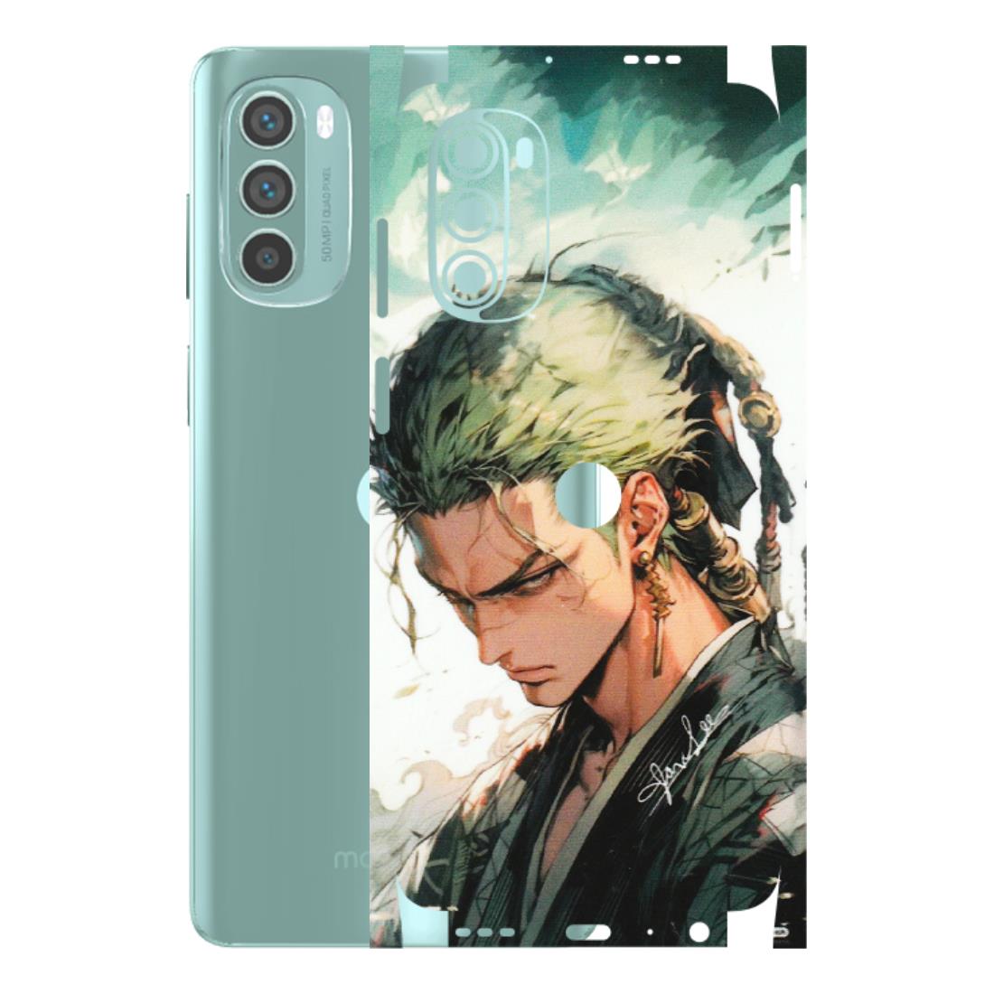 Motorola Phone Skins (All Models) - New Roronoa Zoro One Picece Anime - Matte Finish (M-140) Motorola G62 5G -