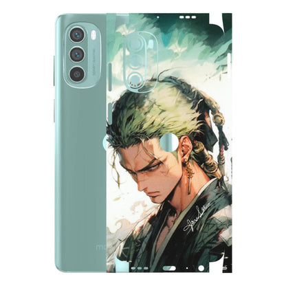 Motorola Phone Skins (All Models) - New Roronoa Zoro One Picece Anime - Matte Finish (M-140) Motorola G62 5G -
