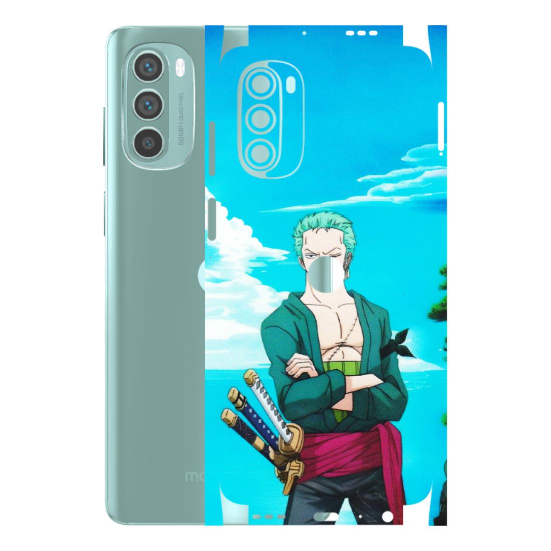 Motorola Phone Skins (All Models) - Cool Swordman Zoro Anime - Matte Finish (M-143) Motorola G62 5G -