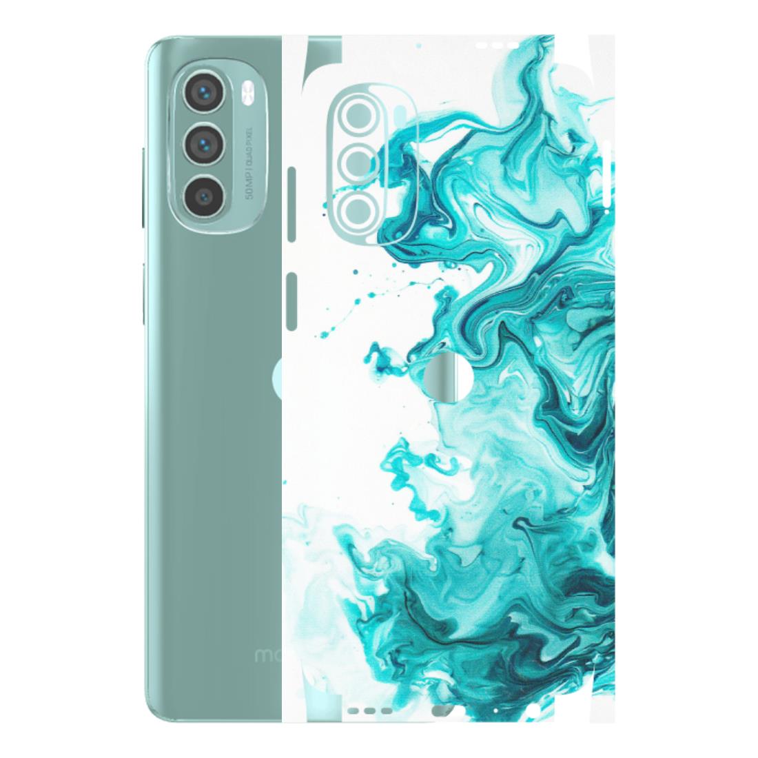 Motorola Phone Skins (All Models) - Sky Blue Abstract Colour - Matte Finish (M-146) Motorola G62 5G -