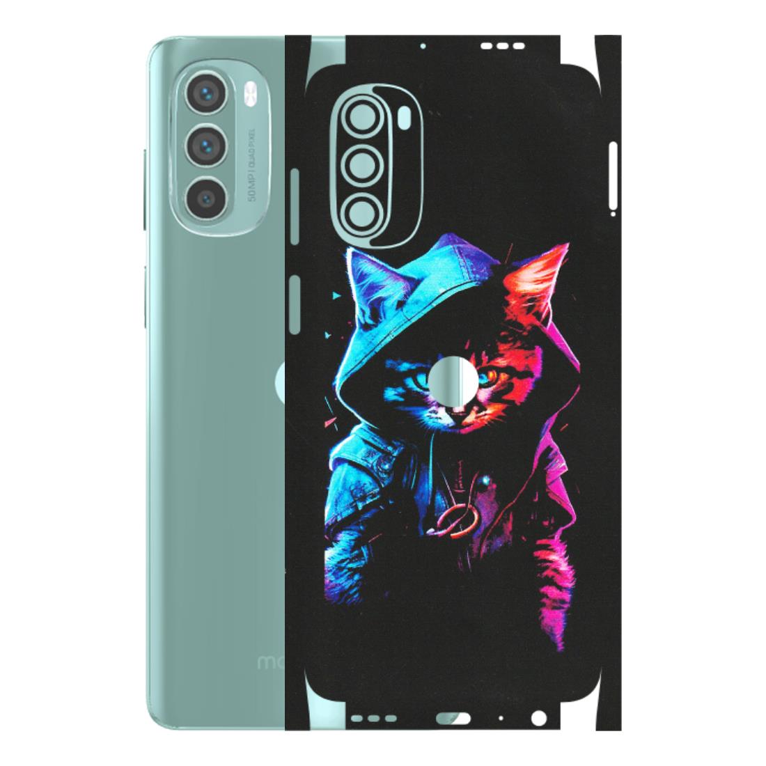 Motorola Phone Skins (All Models) - Cyberpunk Cat - Matte Finish (M-45) Motorola G62 5G -