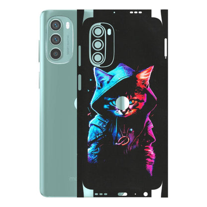 Motorola Phone Skins (All Models) - Cyberpunk Cat - Matte Finish (M-45) Motorola G62 5G -