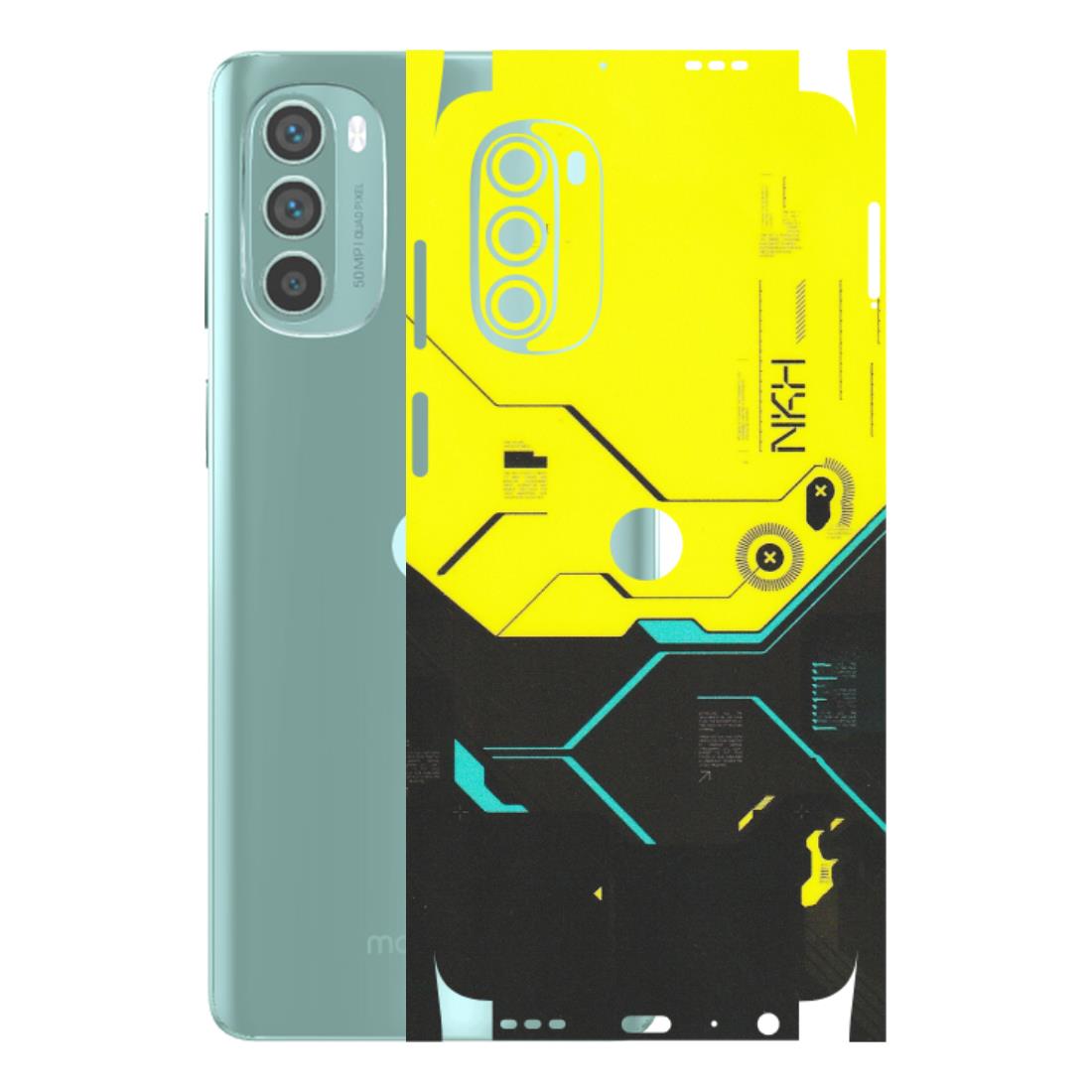 Motorola Phone Skins (All Models) - Black Yellow Technica - Matte Finish (M-53) Motorola G62 5G -