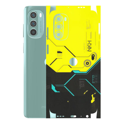 Motorola Phone Skins (All Models) - Black Yellow Technica - Matte Finish (M-53) Motorola G62 5G -