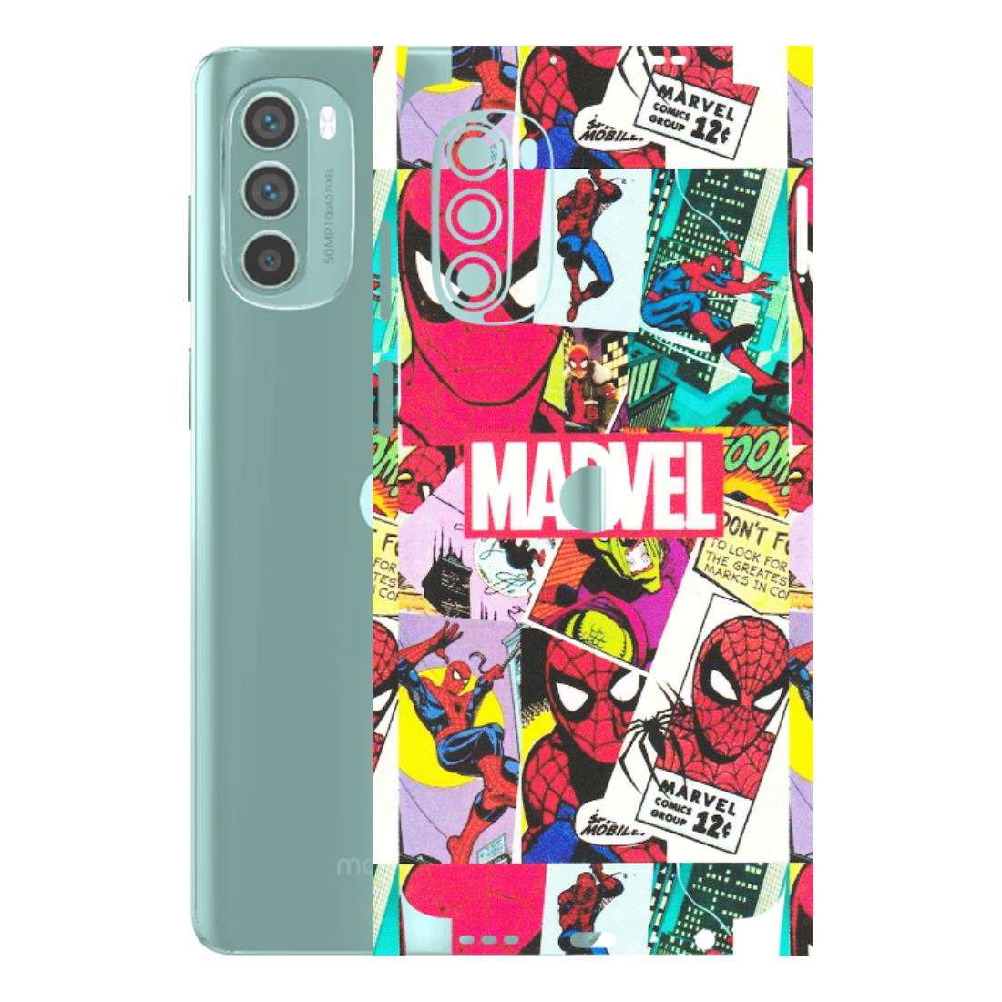 Motorola Phone Skins (All Models) - Marvel Comic Spiderman Grafitti - Matte Finish (M-72) Motorola G62 5G -