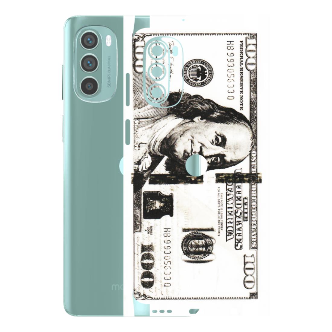 Motorola Phone Skins (All Models) - 100 Dollar Currency - Transparent Finish (T-01) Motorola G62 5G -